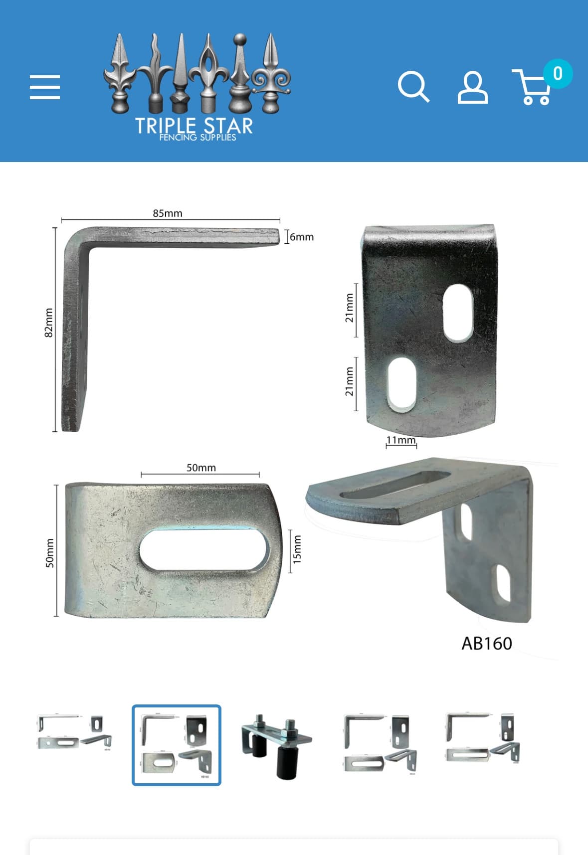 AB 160 metal angle bracket